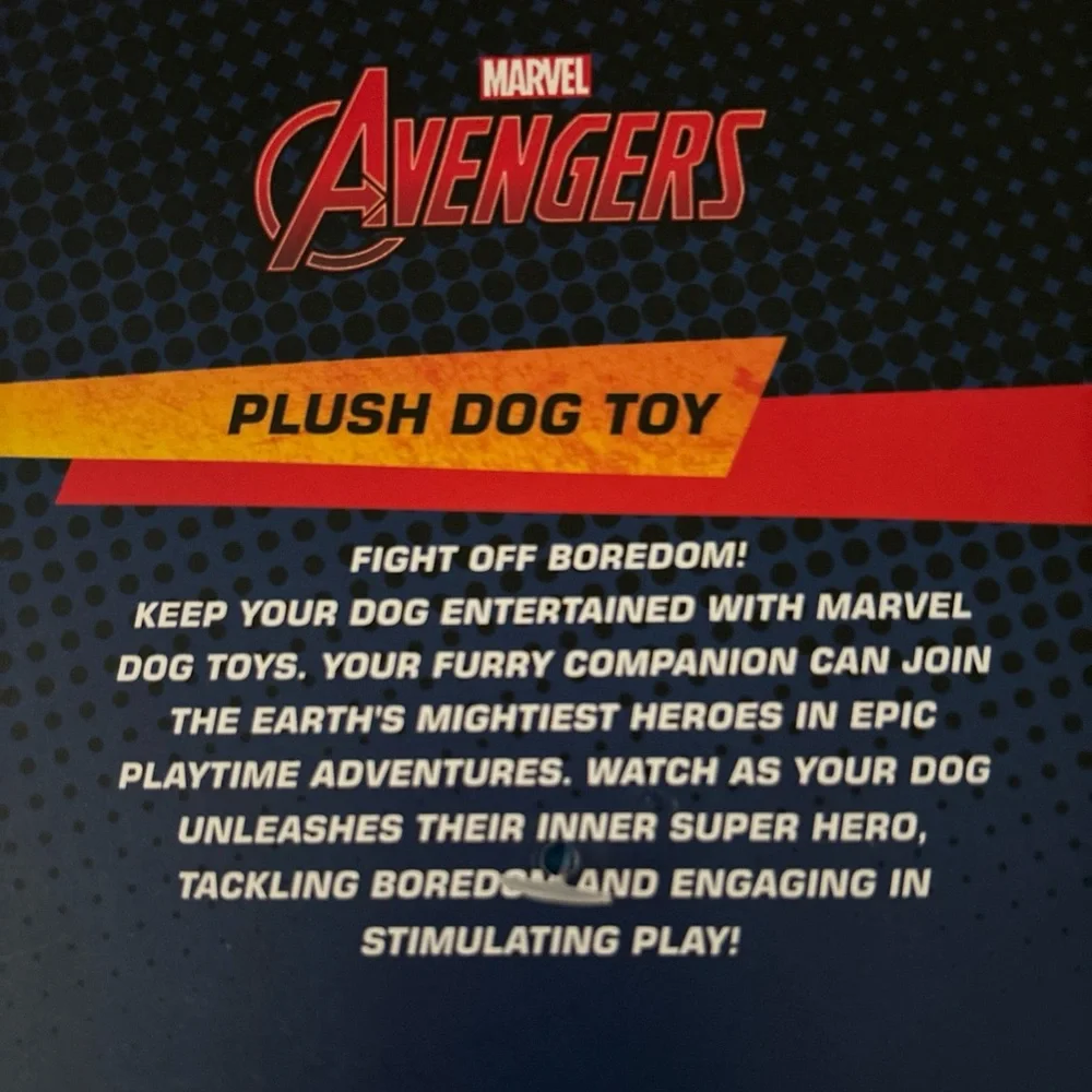 New Marvel Captain America Plush Dog Clinker & Squeaker Dog Toy approx 8״